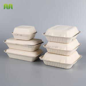Biodegradable Disposable Clamshell Take Out Containers Bagasse And Bamboo Pulp