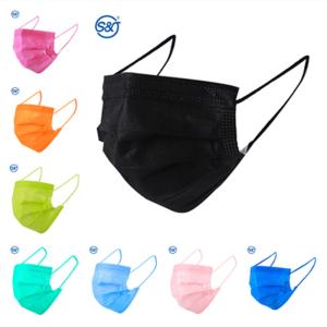 S&J 4 ply Black Face Mask Type II Type IIR Black Facemask Marcarillas Disposable