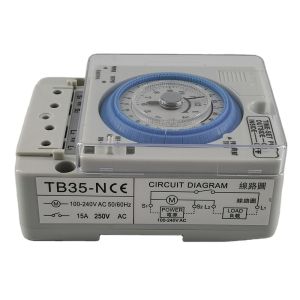 TB35-N AC220V 10A mechanical timer manual 24h time switch with battery