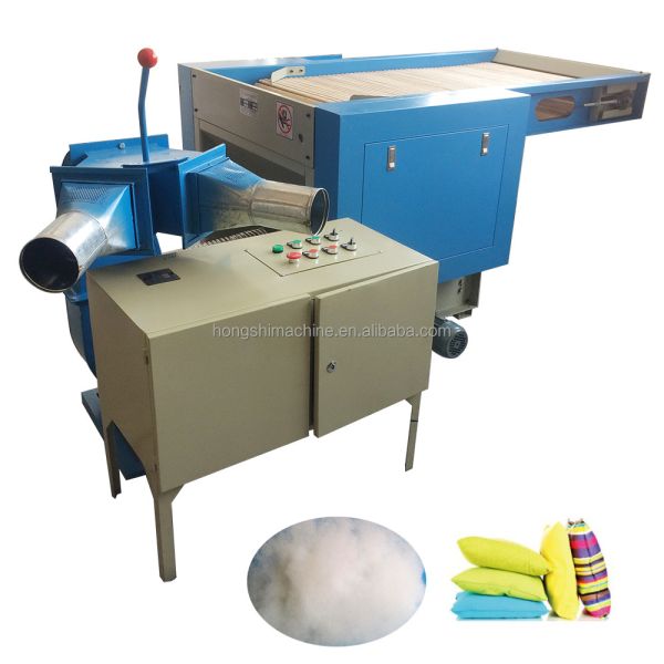 Buy PP Cotton Pearl Polyester Fiber Wool Opener Carding Opening Machine Foam Pillow Filling Machine Cushion Stuffing Machine at wholesale prices