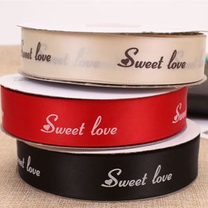 2.5cm Sweet Love Grosgrain Polyester Ribbons For Flower Gift Birthday Cake
