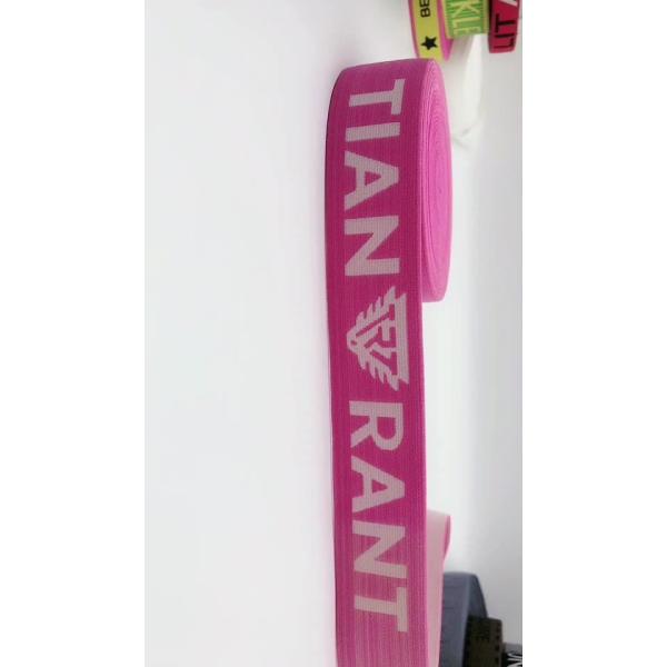 Buy Custom logo Nylon/Polyester Woven Knitted Jacquard Ribbon bias tape Soft Elastic Band webbing trims For Underwear at wholesale prices