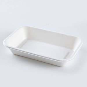 Sugarcane Bagasse Takeaway Food Biodegradable Disposable Tray With Lid