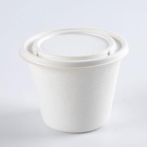 Free Plastic Eco Friendly Soup Bowls , White Tableware Biodegradable Food