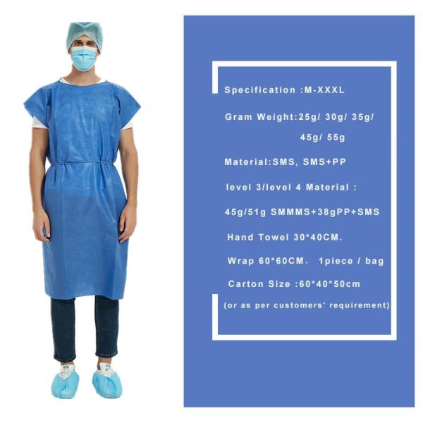 Anti-Static Disposable Patient Gown Waterproof Dustproof Sterile Disposable
