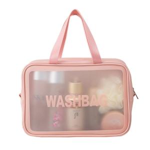 Pu Transparent Cosmetic Bag Ins Wind Travel Portable Scrub Bath Waterproof