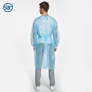 S&J Disposable Impermeable Isolation Gown PE Coating Over PP Layer for Excellent