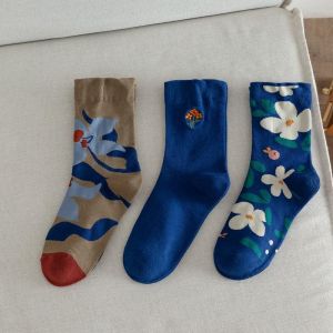 Broderie jacquard pastorale Chaussettes personnalisees en coton Designer