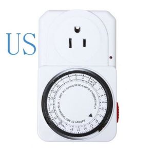 Quality Us Plug 24 Hour Programmable Mechanical Electrical Plug , Energy Saving Program Timer Power Switch for sale