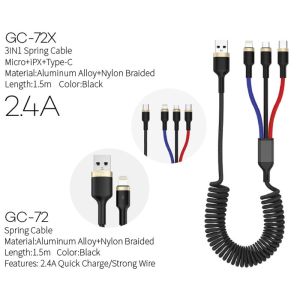 Buy cheap 3IN1 Spring Cable from wholesalers