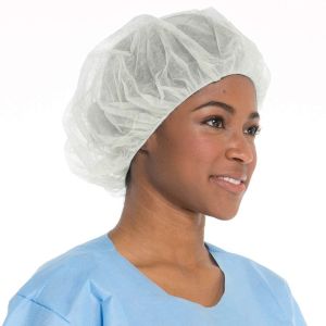 Quality PP Non Woven Hospital Bouffant Cap Spa Hospital Surgical Hats Headwear for sale