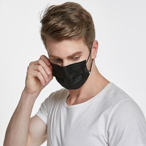 Black face mask SBPP fabric pure color medical disposable black face mask