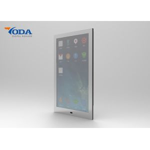 Square Tablet Smart Mirror With Built In Speaker Touch Screen Bathroom Mirror