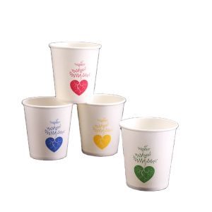 China Small tree heart-shaped thickening disposable paper cups for orange juice on sale