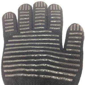Kevlar Outer Cotton Inner Heat Resistant Gloves BBQ Oven Gloves with Silicone