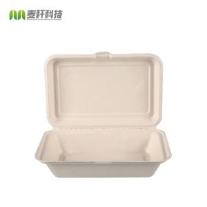 9" x 6" Hamburger food packaging disposable hinged container