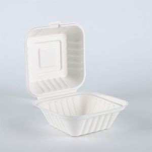 Biodegradable Disposable Clamshell Take Out Containers Bagasse And Bamboo Pulp