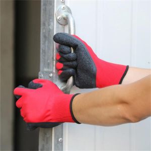 13Gauge Polyester Liner Latex Crinkle Palm Coated Work Gloves