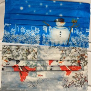 Customized Disposable Christmas Face Mask Printed Christmas Face Mask 3 ply