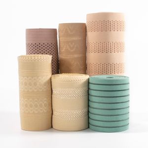 Custom woven breathable elastic webbing strap with holes for orthopaedic elastic