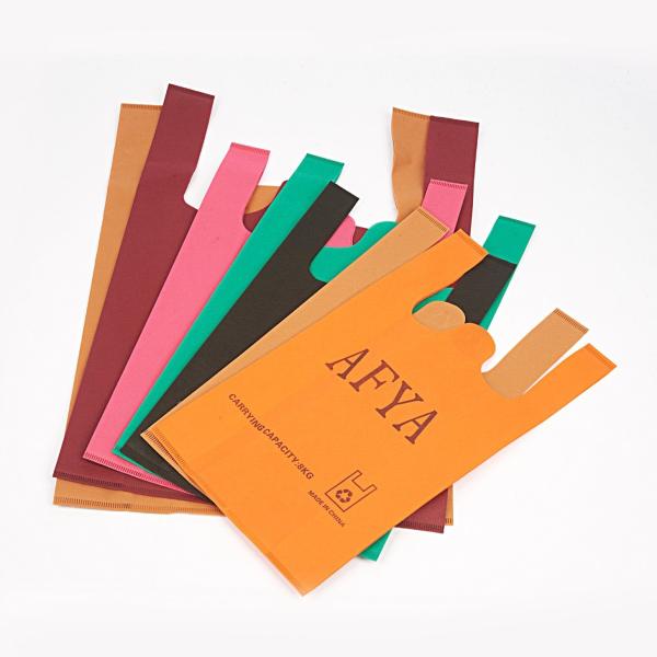 Buy Customize PP Non Woven TNT Bags/Nonwoven Flat Bag/T-Shirt Bag Colored Blue Nonwoven Tote T Shirt Bag at wholesale prices