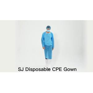 Quality S&amp;J Disposable CPE Gown 510K Certificated Protection Medical Surgical Isolated Gowns Long Sleeve with Thumb-Loop for sale