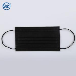 S&J 3 ply Black Earloop Disposable Dust Mouth Face Mask 3ply Nonwoven Face Mask