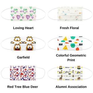 S&J Wholesale Cute Safety Disposable Face Mask Custom Color Available Cute Face