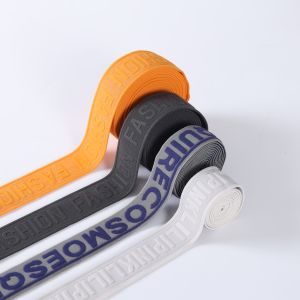 3D embossed and debossed weaving elastic printed band underwear jacquard woven