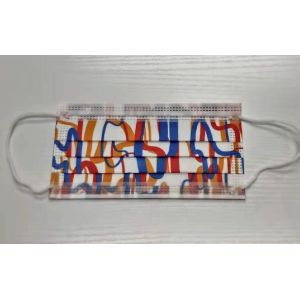 Disposable Protective Cute Kids Face Mask Vibrant Color Printing Respirator Ear