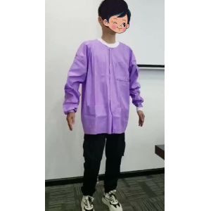 Quality S&amp;J Disposable nonwoven pp CPE isolation gown patient gown visitor gown lab jacket for sale