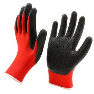 13Gauge Polyester Liner Latex Crinkle Palm Coated Work Gloves