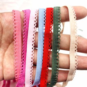 Factory high quality picot teeth edge nylon spandex soft elastic for underwear