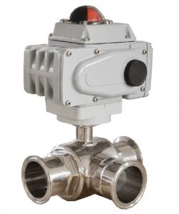 Quality Sanitary Electric Motorized 3 Way Ball Valve Stainless Steel Manufacturer for sale