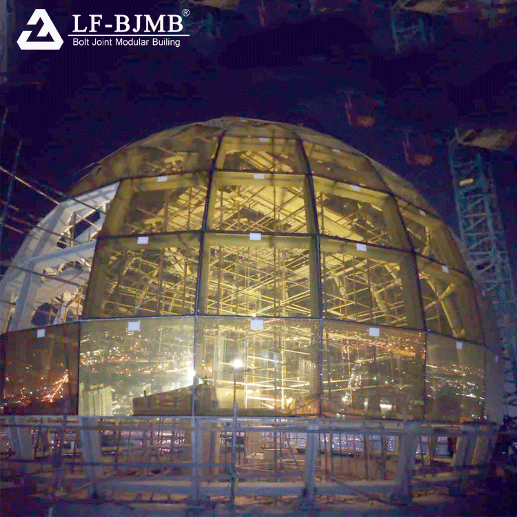 Prefabricated Space Frame Light Steel Structure skylight Buildings Construction