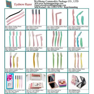 Handheld Glowing Makeup Mirror Mini Beauty Foldable Mirror Plastic Triple-Side