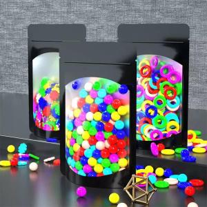 Food Packaging Candy Aluminum Foil Black Window Front Stand Up Plastic Pouch Bag