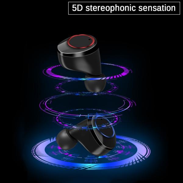 Bluetooth 5.0 Tws Wireless Power Display Earphones Touch Control Sport Stereo Cordless Earbuds (40000mAh, with Charging Box)