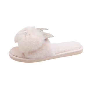 1D0044 Lady Cute Fluffy Fleece Plush Warm Slipper