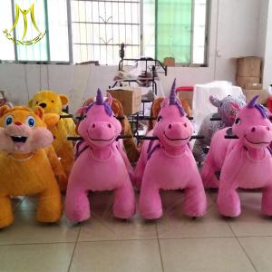 Quality Hansel Guangzhou toy coin operated walking plush electric ride on animals for sale