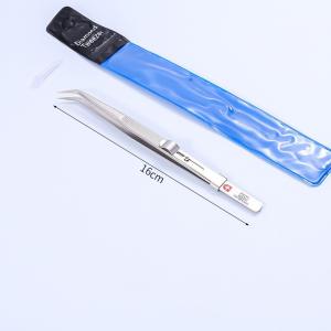 16cm Stainless Steel Pointed Elbow Tweezers Anti Slip Lockable Tweezers