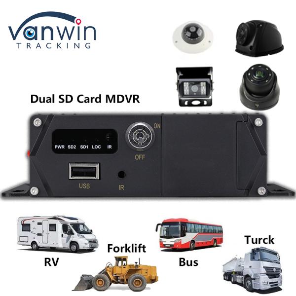 4CH HD Car Cameras Dual SD Card Mobile DVR 4G GPS 1080P MDVR H.265 Video Recorder