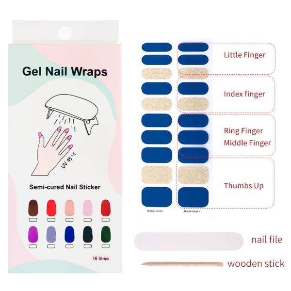 New Coming Wholesale Price Semicured Gel Nail Sticker Korean