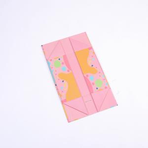 Low MOQ Luxury Pink Foldable Magnetic Closure Gift Boxes With Ribbon for Photo