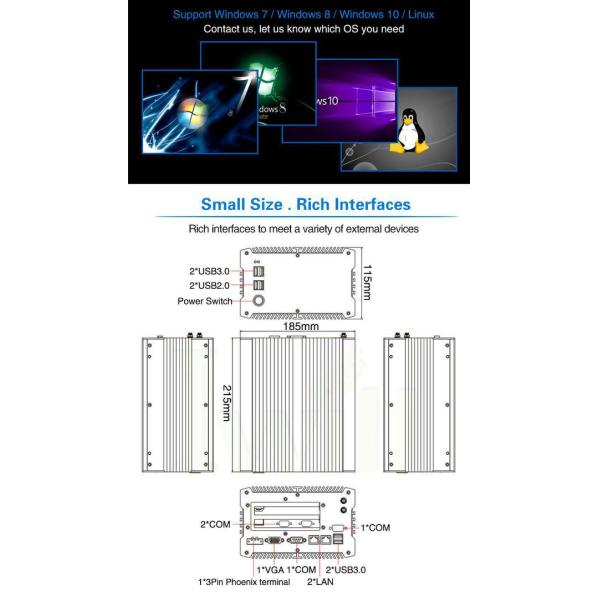 Intel Core I5 7200U Mini PCIe Industrial Fanless Mini PC IBOX-701Plus 05