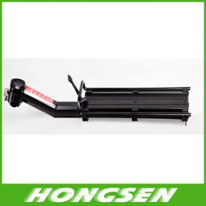 Simple and durable aluminum bicycle rear shelf with the belt