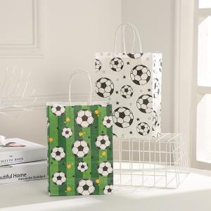 Custom Football Printed Kraft Paper Gift Bag with Twisted Handle