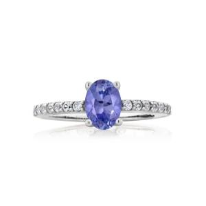 Jewelers Club Tanzanite Ring Birthstone Jewelry with White CZ