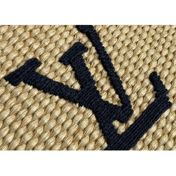 M57723 Monogram Raffia Woven And Monogram Giant Embroider LV Letters Tote Handbag