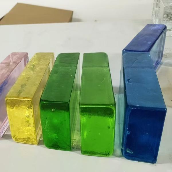 Buy Art glass wall colorful hollow glass tile background partition wall translucent opaque bar entrance wall crystal tiles at wholesale prices